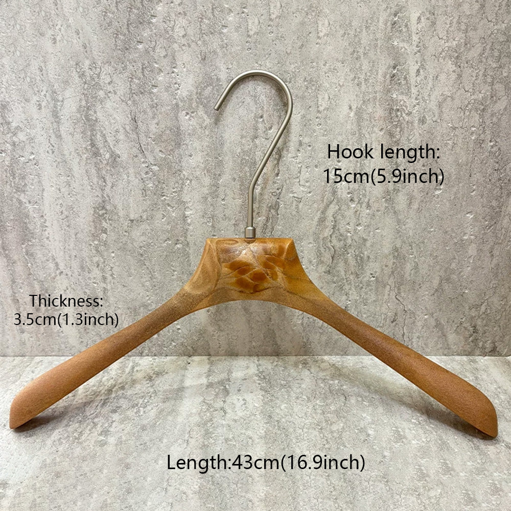 Custom ABS Wood Grain Resin Hangers with Clips for Boutique Stores