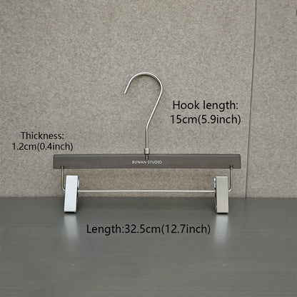 Matte Black Acrylic Hangers for Women with Clips | Custom Logo, 50 PCS