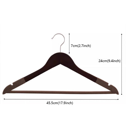 Premium Flocked Wooden Hangers - Non-Slip for Boutique & Home Closet Storage