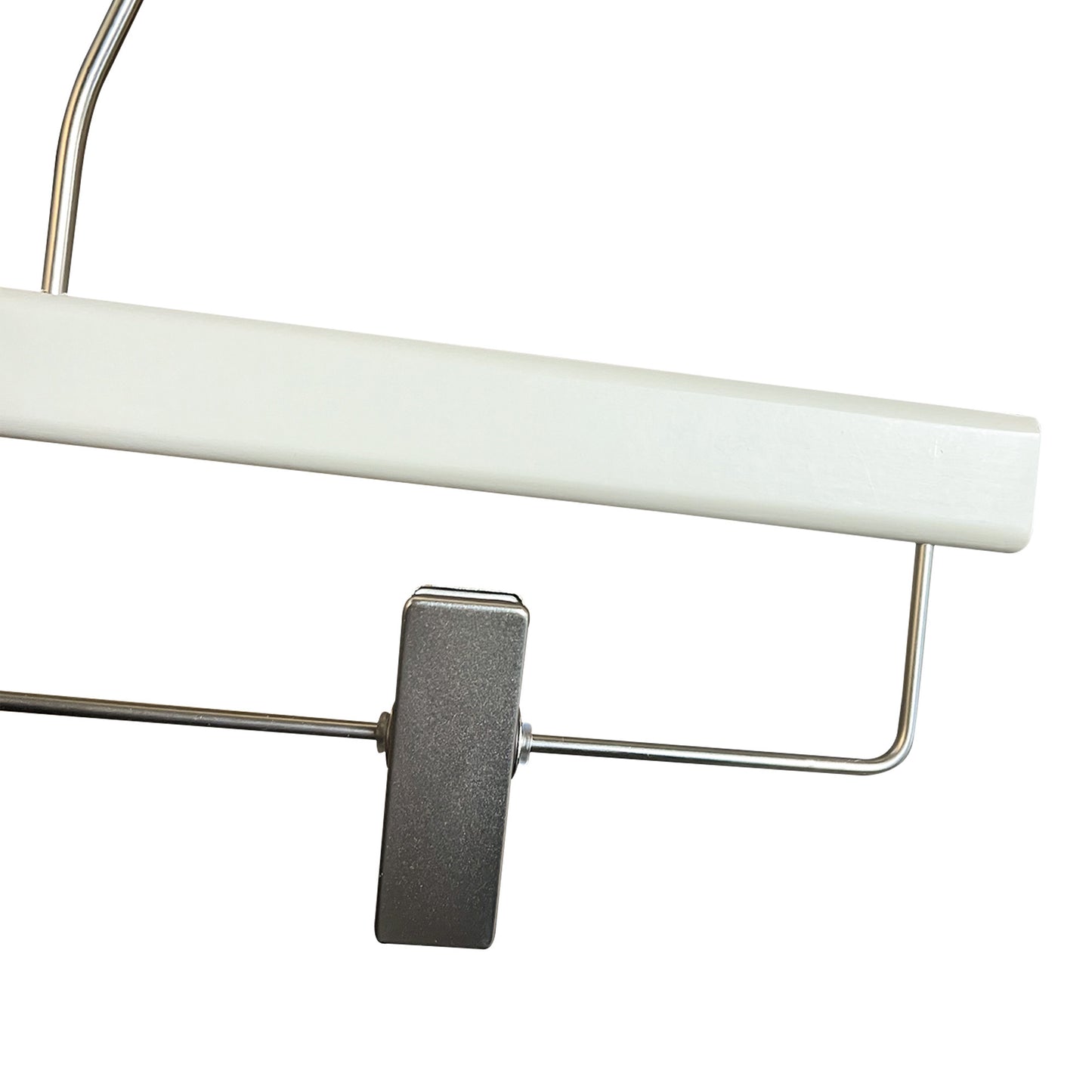 Solid Wood Clothes Hangers with Clips – White Wood Hangers for Suit, Coat & Dress