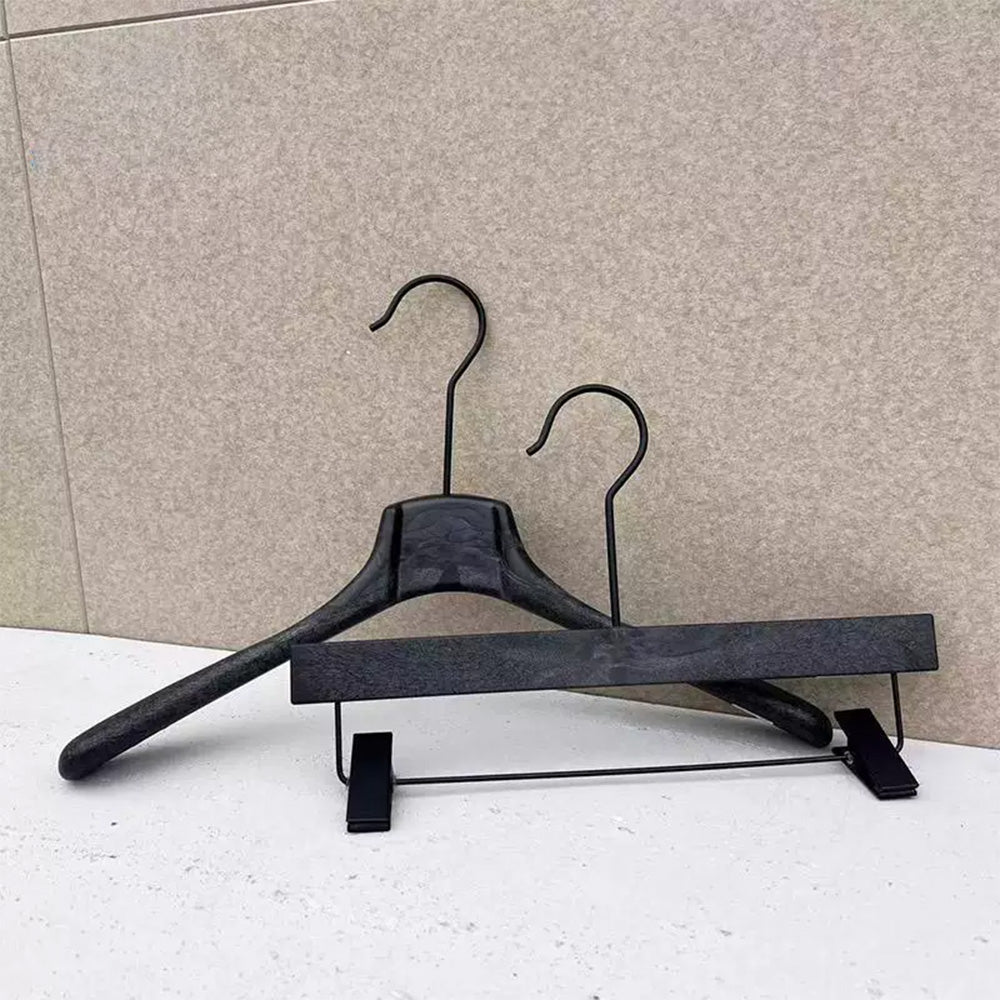 Custom Logo Black ABS Resin Suit and Pants Hanger for Boutiques