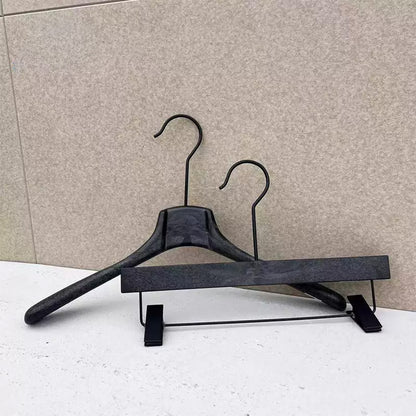 Custom Logo Black ABS Resin Suit and Pants Hanger for Boutiques