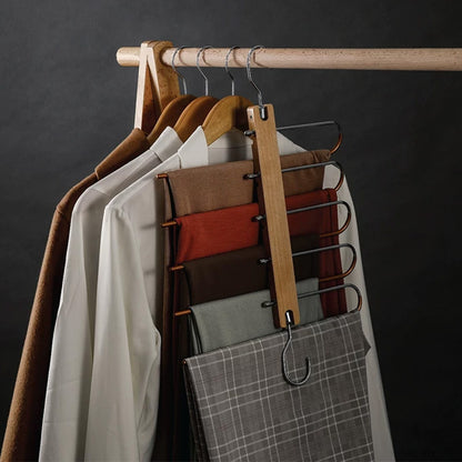 Folding Multi-Layer Pants Hanger for Small Closets and Wardrobe Organization
