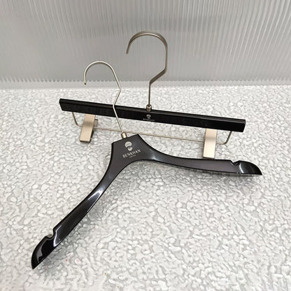 Black Acrylic Hangers with Clips – Premium Closet & Boutique Display Organizer