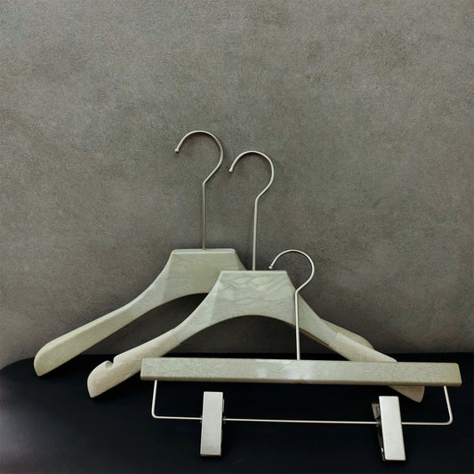 Custom Non-Slip Flocked Resin Hangers with Clips for Boutique Display
