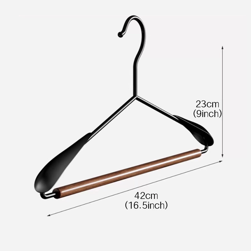 Solid Beech Wood Hangers Iron Hook - Luxury Wide Shoulder Hangers Hotel & Retail