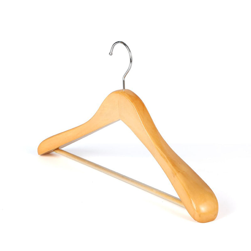 Wooden Hanger Wide Shoulder Natural Wood Finish Suit Coat Display thegarmenthanger
