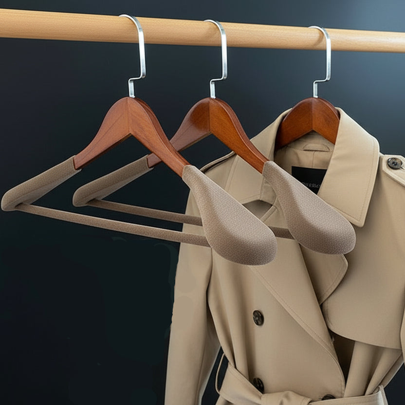 Premium Wooden Suit Hangers - Wide Shoulder Coat & Jacket Bar thegarmenthanger