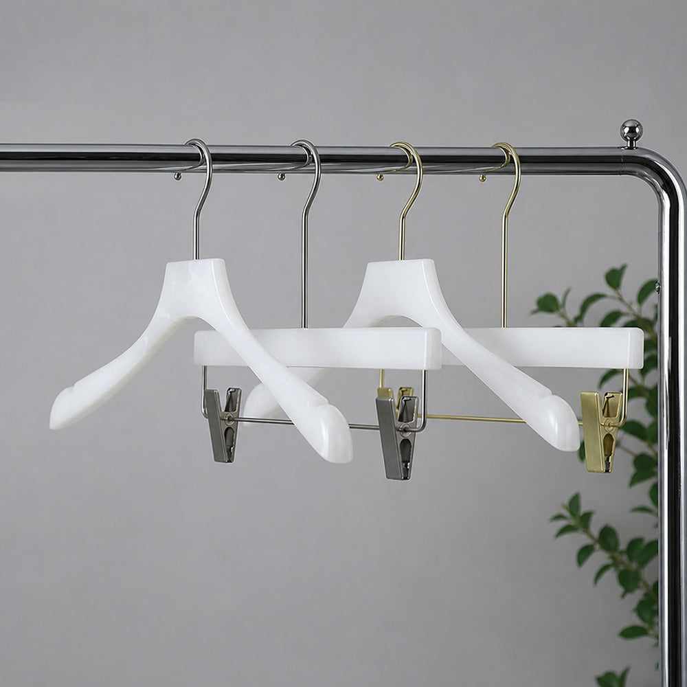 Wholesale Jade-Effect Acrylic Clothes & Pants Hangers with Custom Logo