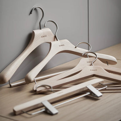 Solid European Beech Wood Hangers for Suits, Coats, Pants & Skirts