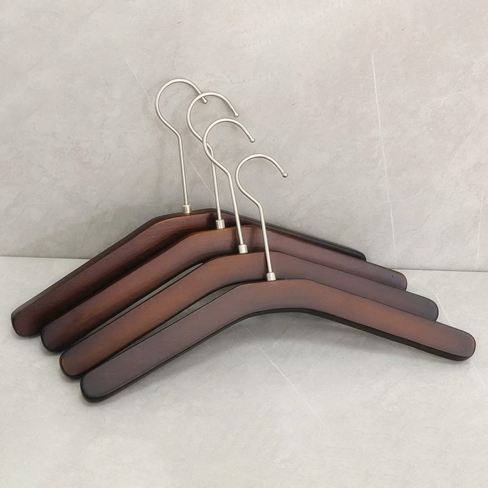 Solid Wood Clothes Hangers Wholesale – Black Walnut Color | MOQ 50