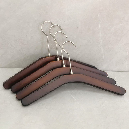 Solid Wood Clothes Hangers Wholesale – Black Walnut Color | MOQ 50