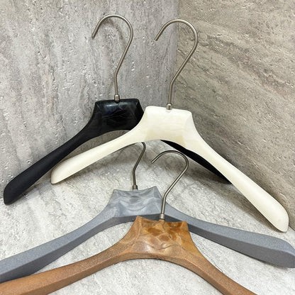 Custom ABS Wood Grain Resin Hangers with Clips for Boutique Stores