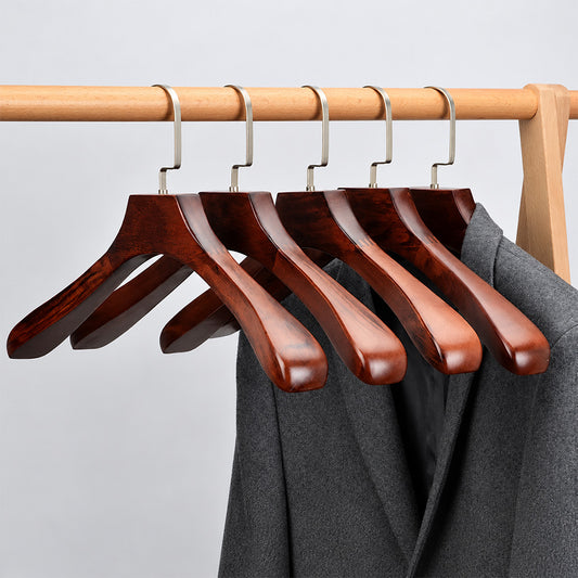 Wide Shoulder Wooden Hangers for Suits & Coats – Vintage Solid Wood
