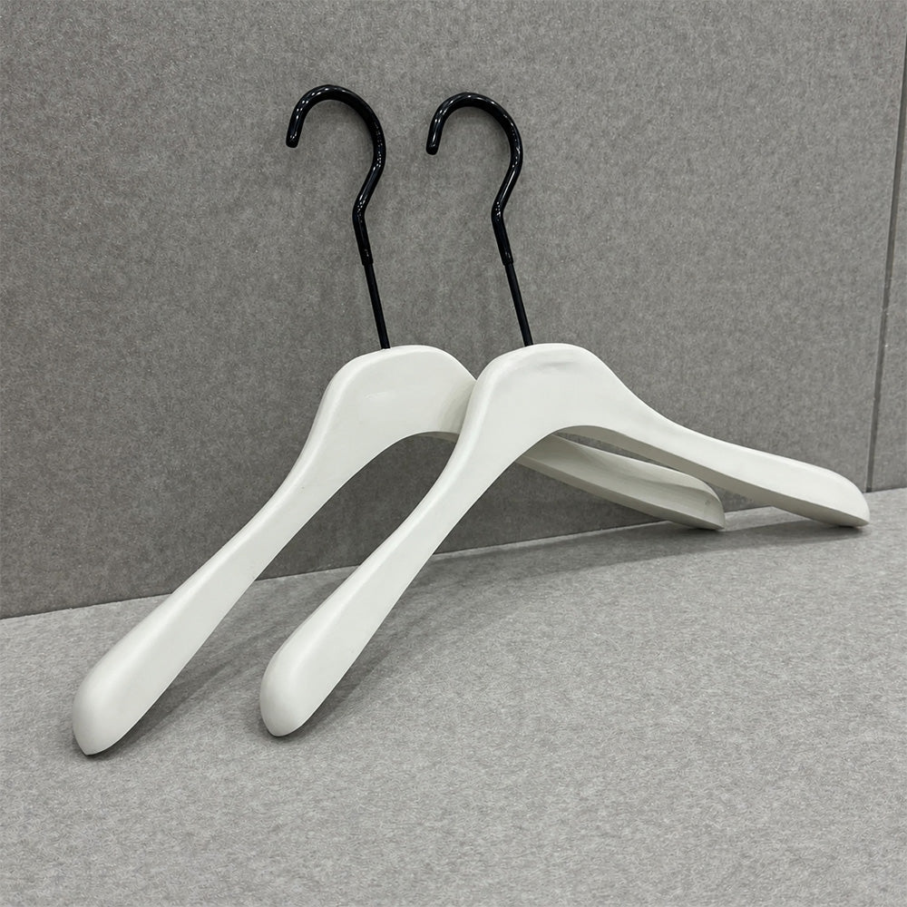 Cream White Wooden Hangers for Women & Adjustable Pants Hangers