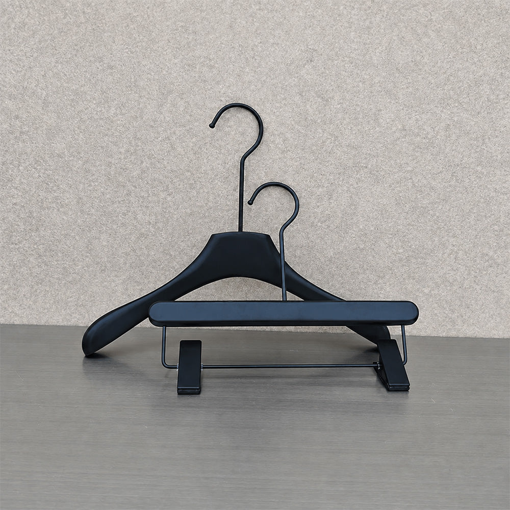 Wholesale Kids Wooden Hangers with Adjustable Clips & Custom Logo