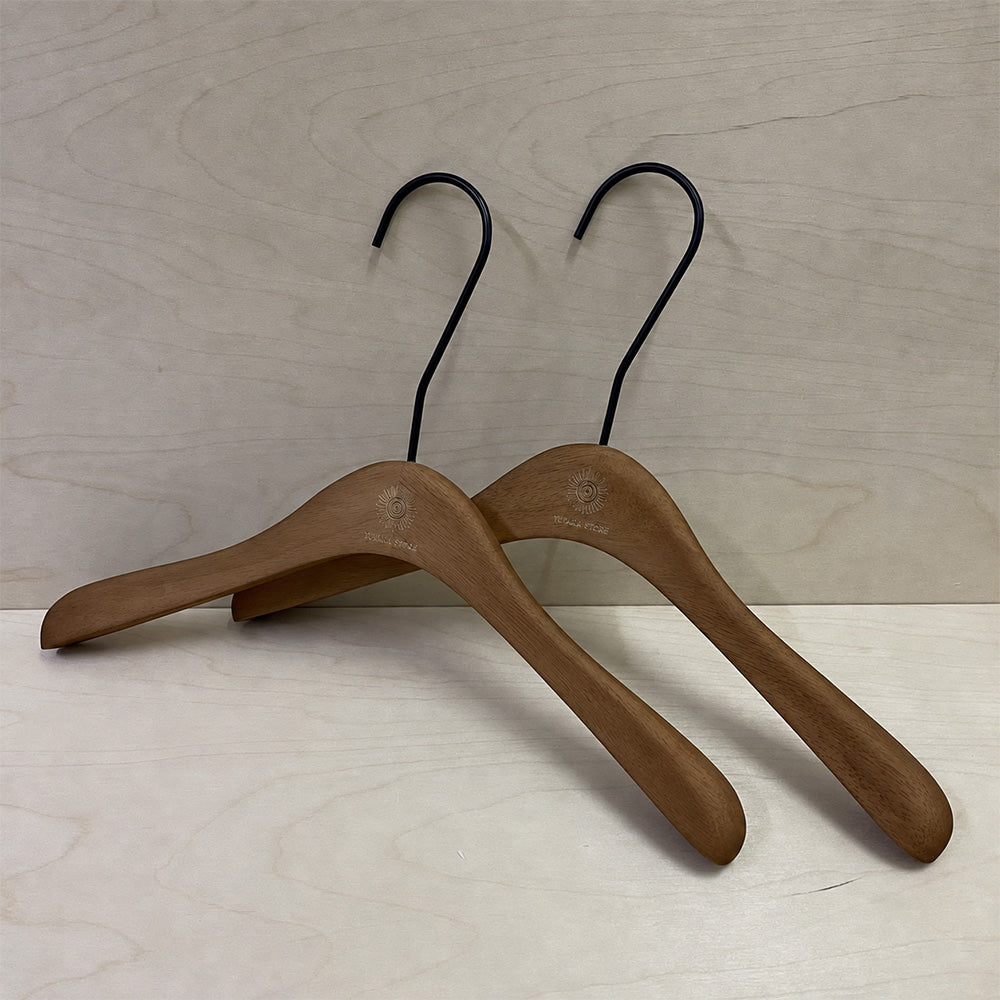 Women’s Walnut Color Solid Wood Hangers & Pants Hangers | Custom Logo Wholesale