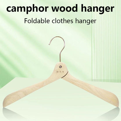Natural Camphor Wood Hangers– Foldable, Anti-Insect, Wide Shoulder, Eco-Friendly Wardrobe