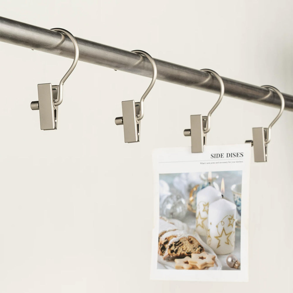 Metal Hanging Clips with Swivel Hooks, 20-Pack – Non-Slip Padded Grip