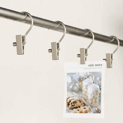 Metal Hanging Clips with Swivel Hooks, 20-Pack – Non-Slip Padded Grip