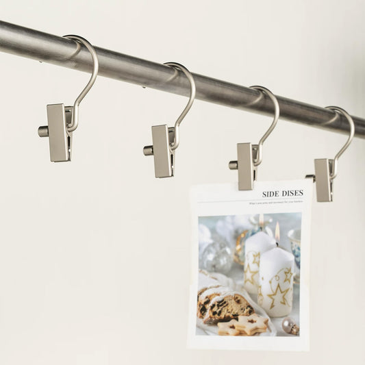 Metal Hanging Clips with Swivel Hooks, 20-Pack – Non-Slip Padded Grip