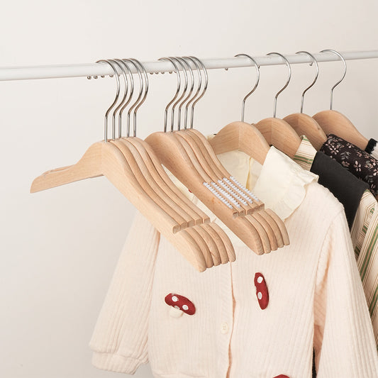 Natural Beech Wood Kids Hangers – Non-Slip Children’s Clothes Hangers