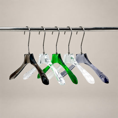 Transparent Acrylic Clothes & Pants Hangers for Boutiques – 50 Pack