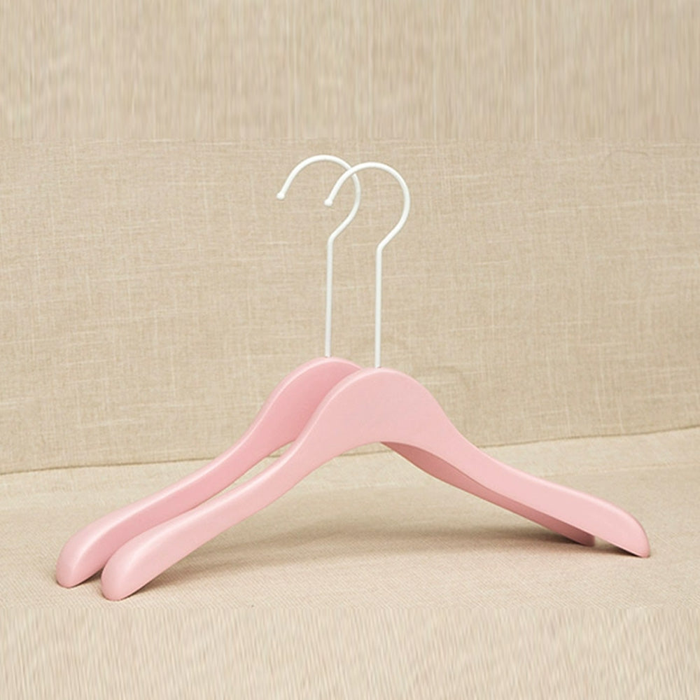 Pink Wooden Hangers Non-Slip Velvet Clothes Hanger for Women's Boutique & Home