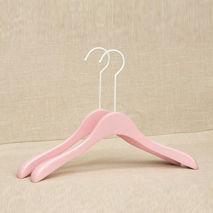 Pink Wooden Hangers Non-Slip Velvet Clothes Hanger for Women's Boutique & Home