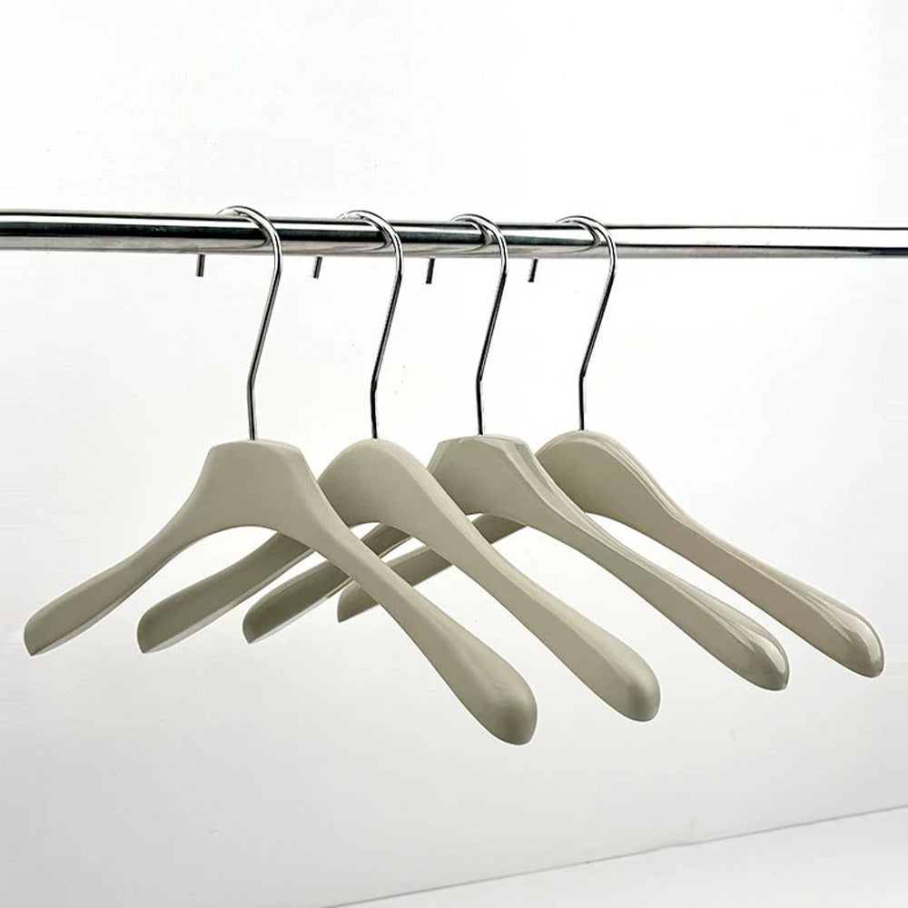 Matte Gray Wooden Hangers Non-Slip | Clothes & Pants Hanger 4 Styles