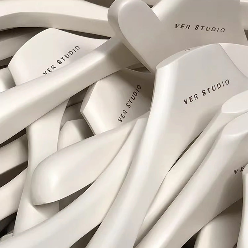 Luxury White Wood Hangers Set - Hotel Grade Clothing Hangers for Dresses Coats | thegarmenthanger