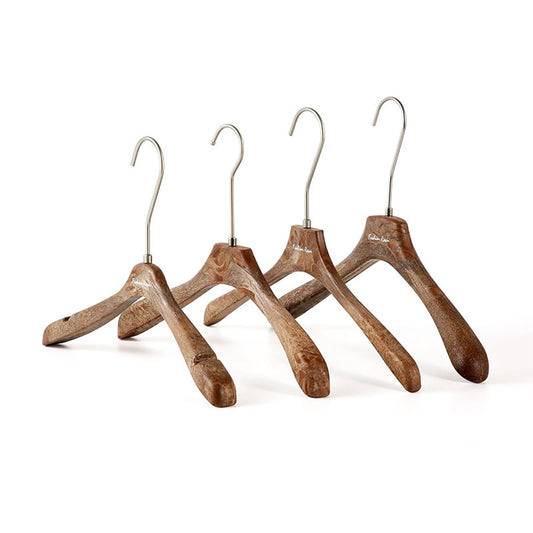 Brown Wood Grain Resin Hangers – Non-Slip Coat Hangers for Suits, Dresses & Coats