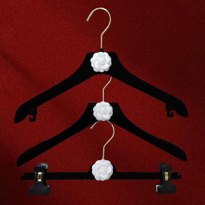 Black Velvet Hangers for Women's Coats & Dresses | Non-Slip Flocked - thegarmenthanger