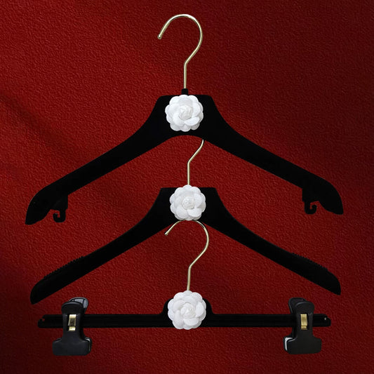 Black Velvet Hangers for Women's Coats & Dresses | Non-Slip Flocked - thegarmenthanger