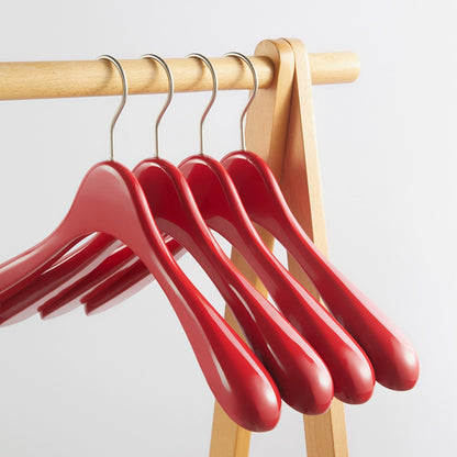 Women's Boutique Red Wooden Hangers - Wide Shoulder for Dresses Coats & Tops