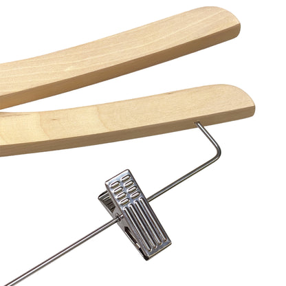 Camphor Wood Suit Hanger with Adjustable Pants Clips – Heavy Duty Coat Hanger