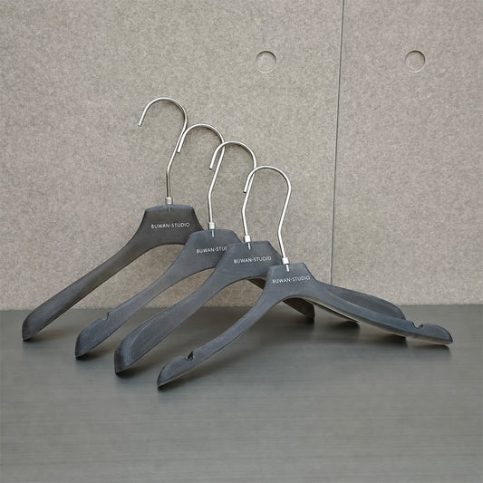 Matte Black Acrylic Hangers for Women with Clips | Custom Logo, 50 PCS