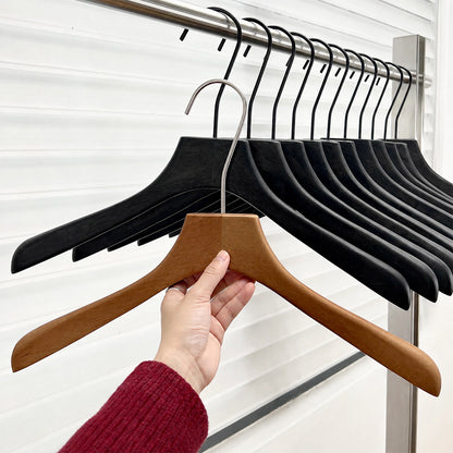 Men's Solid Wood Clothes Hangers | Suit Blazer Trouser Hanger | Walnut Black Natural