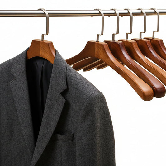 Wooden Hangers for Clothing Stores - Wide Shoulders, Non-Slip, Custom Logo, Adult Clothing