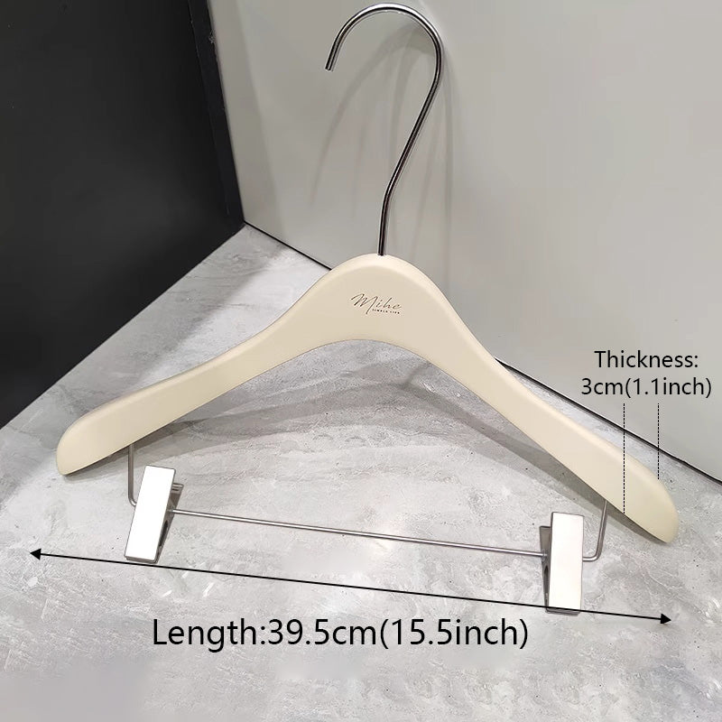 Luxury White Wood Hangers Set - Hotel Grade Clothing Hangers for Dresses Coats | thegarmenthanger