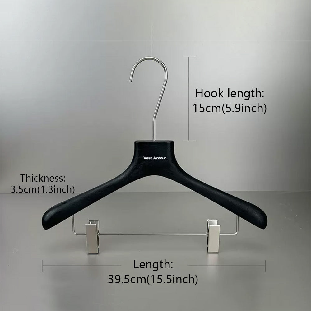 Wood Grain Resin Hangers with Clips for Boutique Clothing Stores