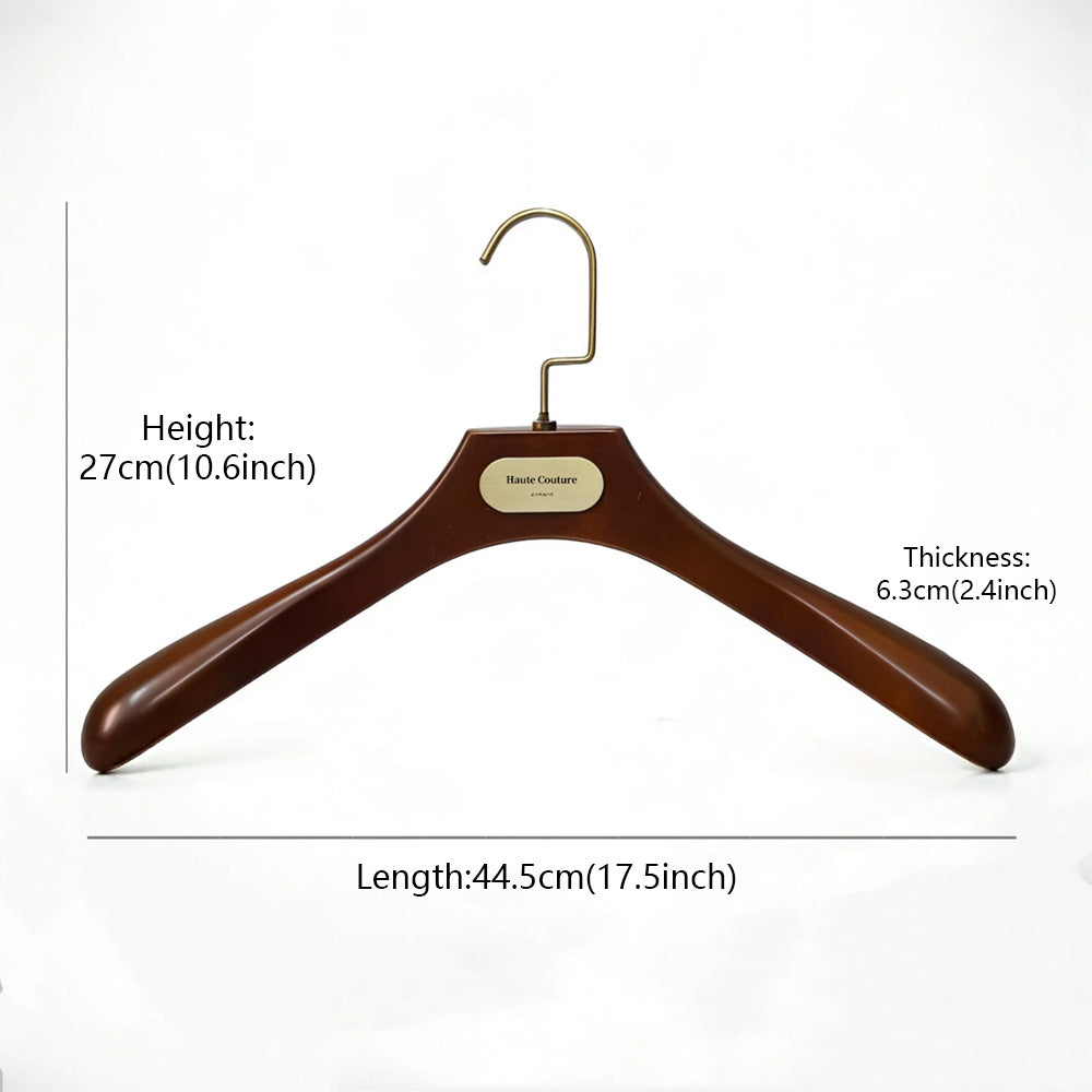 Wide Shoulder Plastic Suit Hangers with Vintage Bronze Metal Plate
