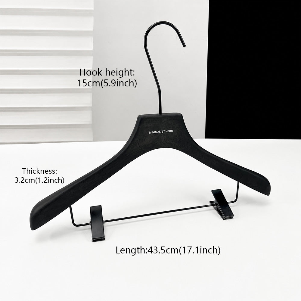 Men's Solid Wood Clothes Hangers | Suit Blazer Trouser Hanger | Walnut Black Natural