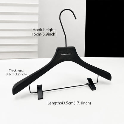Men's Solid Wood Clothes Hangers | Suit Blazer Trouser Hanger | Walnut Black Natural