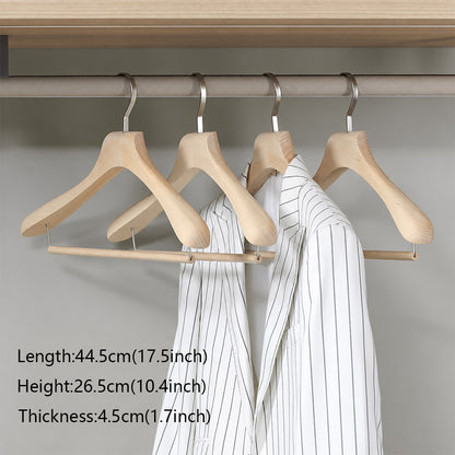 Solid European Beech Wood Hangers for Suits, Coats, Pants & Skirts