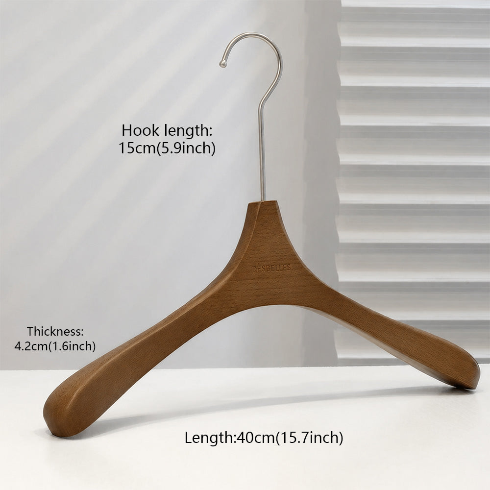 Beech Wood Clothes Hangers with Pants Clips and Custom Logo for Retail