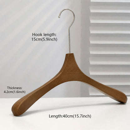 Beech Wood Clothes Hangers with Pants Clips and Custom Logo for Retail