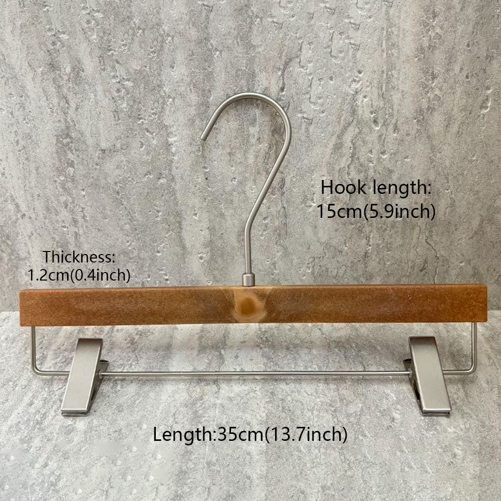 Custom ABS Wood Grain Resin Hangers with Clips for Boutique Stores