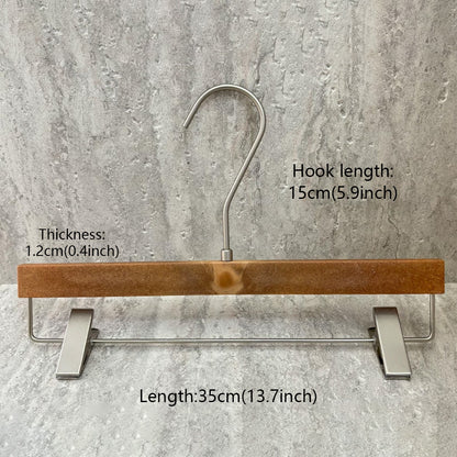 Custom ABS Wood Grain Resin Hangers with Clips for Boutique Stores