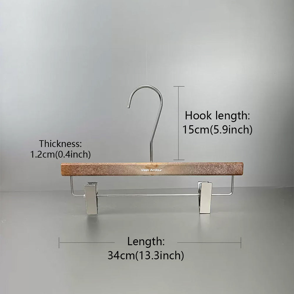 Wood Grain Resin Hangers with Clips for Boutique Clothing Stores